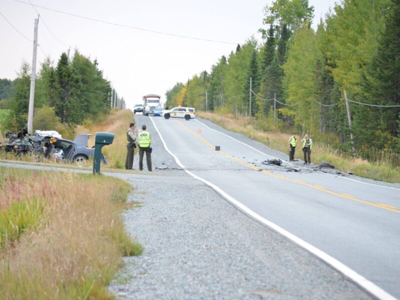 Collision majeure sur la route 397 Sud