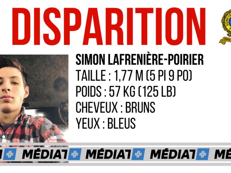 Simon Lafrenière-Poirier a été localisé