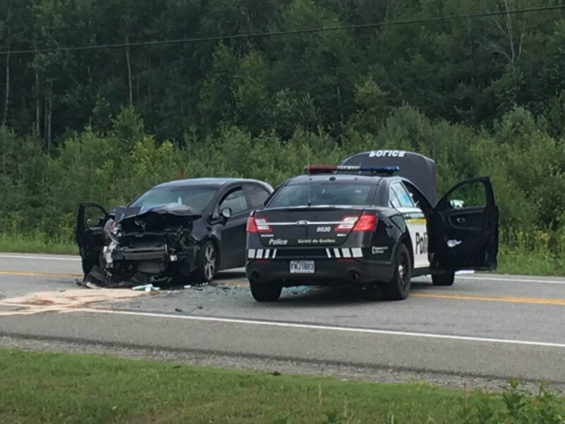 Accident impliquant une voiture de la SQ au Témiscamingue