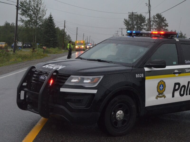 Sortie de route avec blessé grave sur la route 386 entre Amos et Landrienne