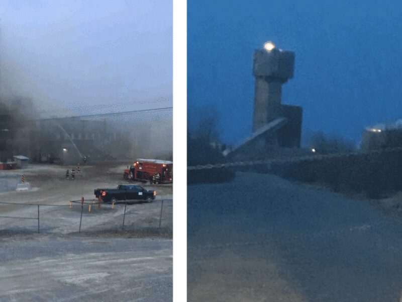 Important incendie à la Mine Matagami, le concentrateur touché