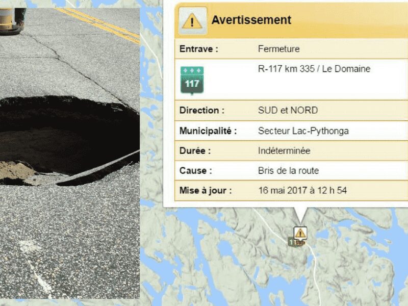 La 117 complètement fermée dans les 2 sens au moins jusqu’à mercredi
