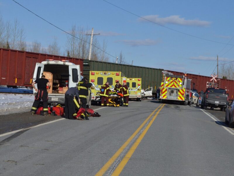 Collision impliquant un train à Landrienne