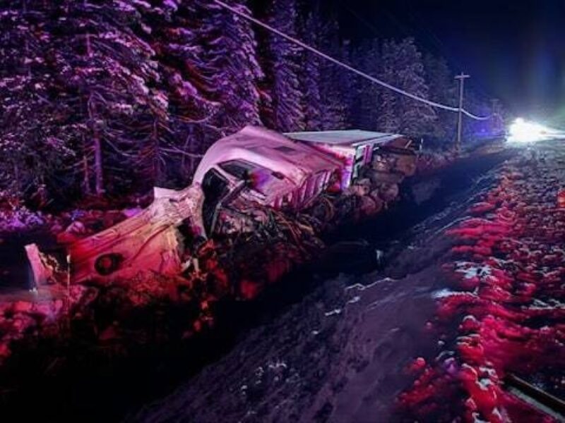 La route 117 bloquée par un accident à quatre véhicules