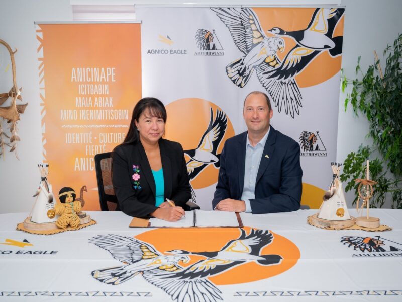 Entente historique entre Première Nation Abitibiwinni et Agnico Eagle