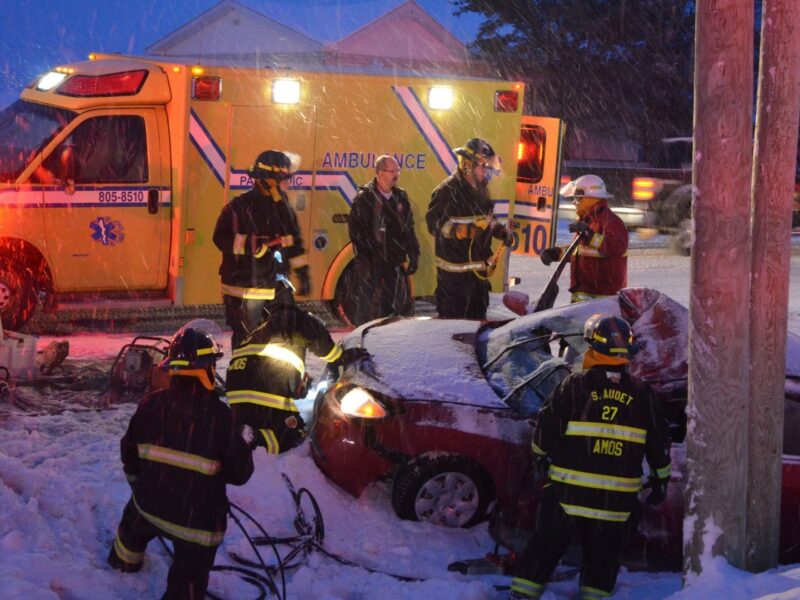 Accident sur la route 386 à Landrienne