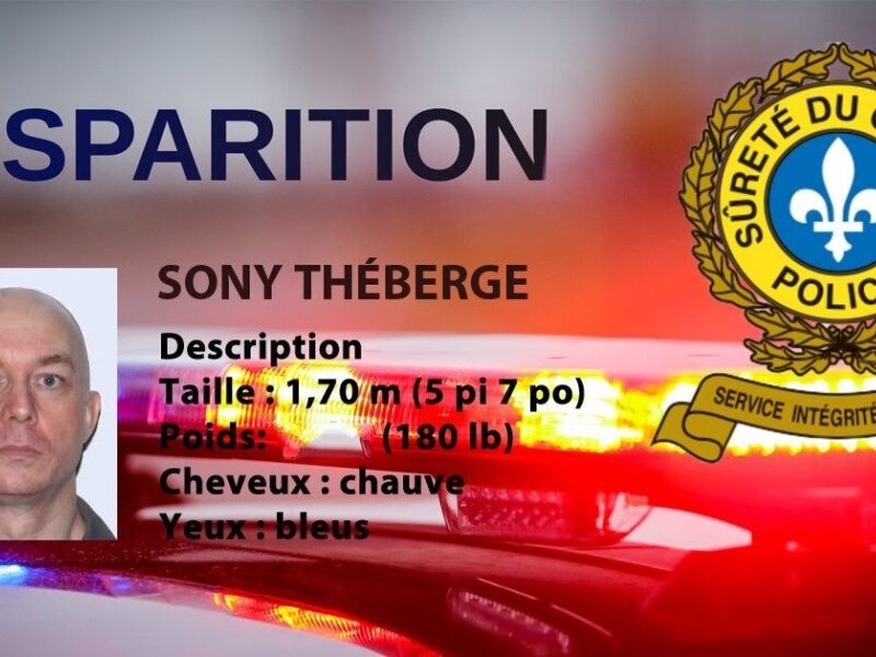 Disparition de Sony Théberge