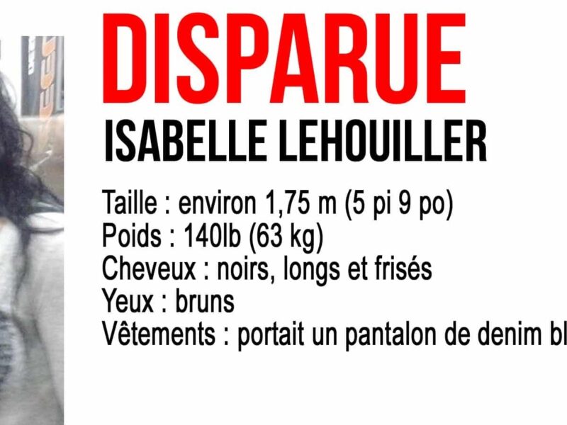 Disparition d’Isabelle Lehouiller