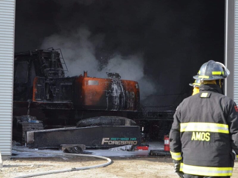 Incendie chez Agritibi RH à Amos