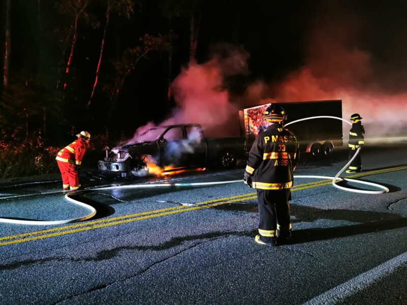 Incendie de véhicule à Amos sur la route 109 sud