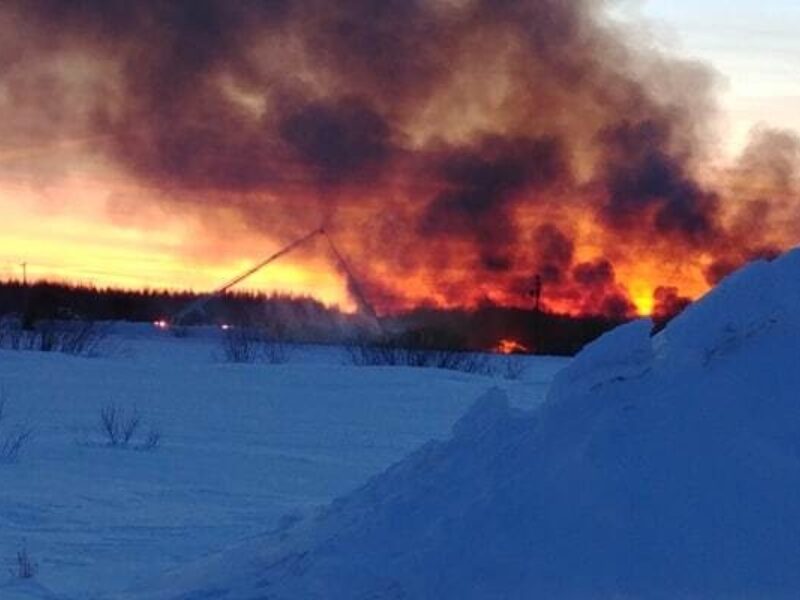 Incendie majeur chez Legault Métal à La Sarre