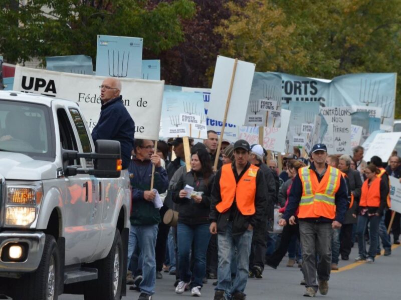 Les agriculteurs dans la rue