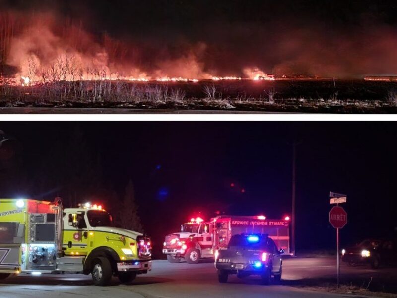 Les pompiers des 4 coins de la MRC d’Abitibi mobilisés cette nuit