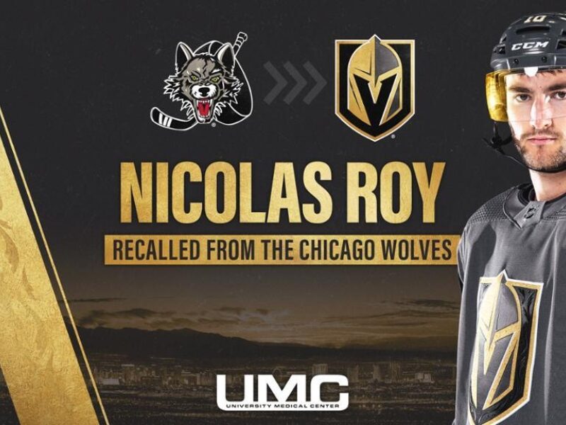 Nicolas Roy rappelé par les Golden Knights