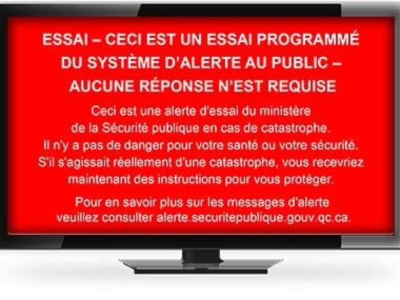 Québec testera son système d’alerte mercredi