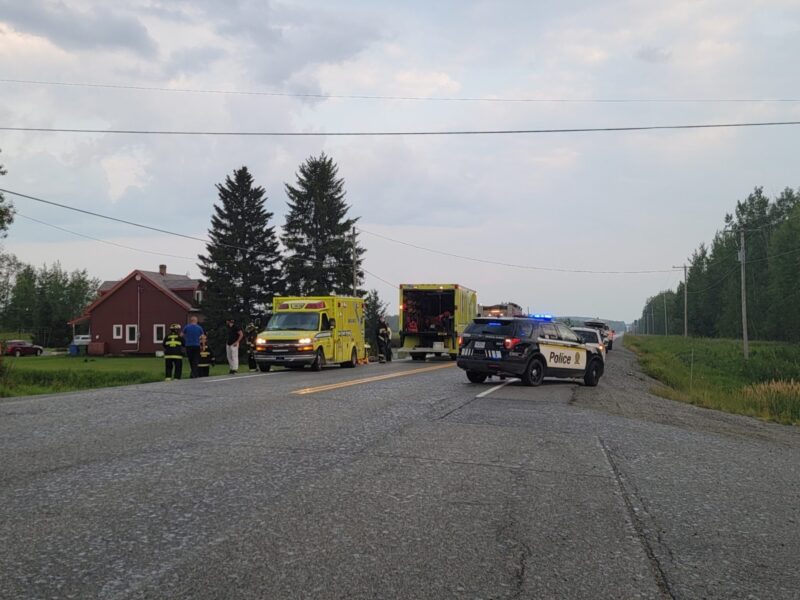 Sortie de route sur la 111 à St-Marc-de-Figuery