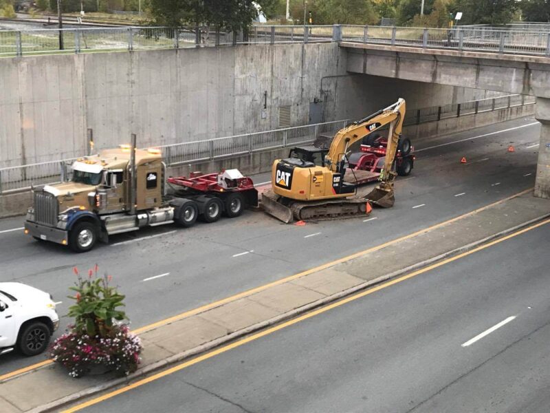 Un chargement percute le viaduc du Boulevard Rideau à Rouyn-Noranda